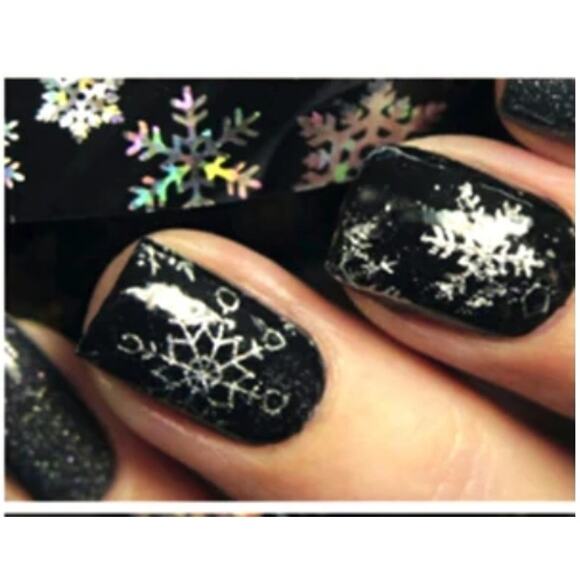 Holographic Christmas Snowflake Nail Art Stickers Xmas Nail Foils - Picture 3 of 6